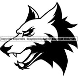 Scary Teeth Fox Wildlife Head Vector Sports Team Mascot Logo Design Print ClipArt SVG