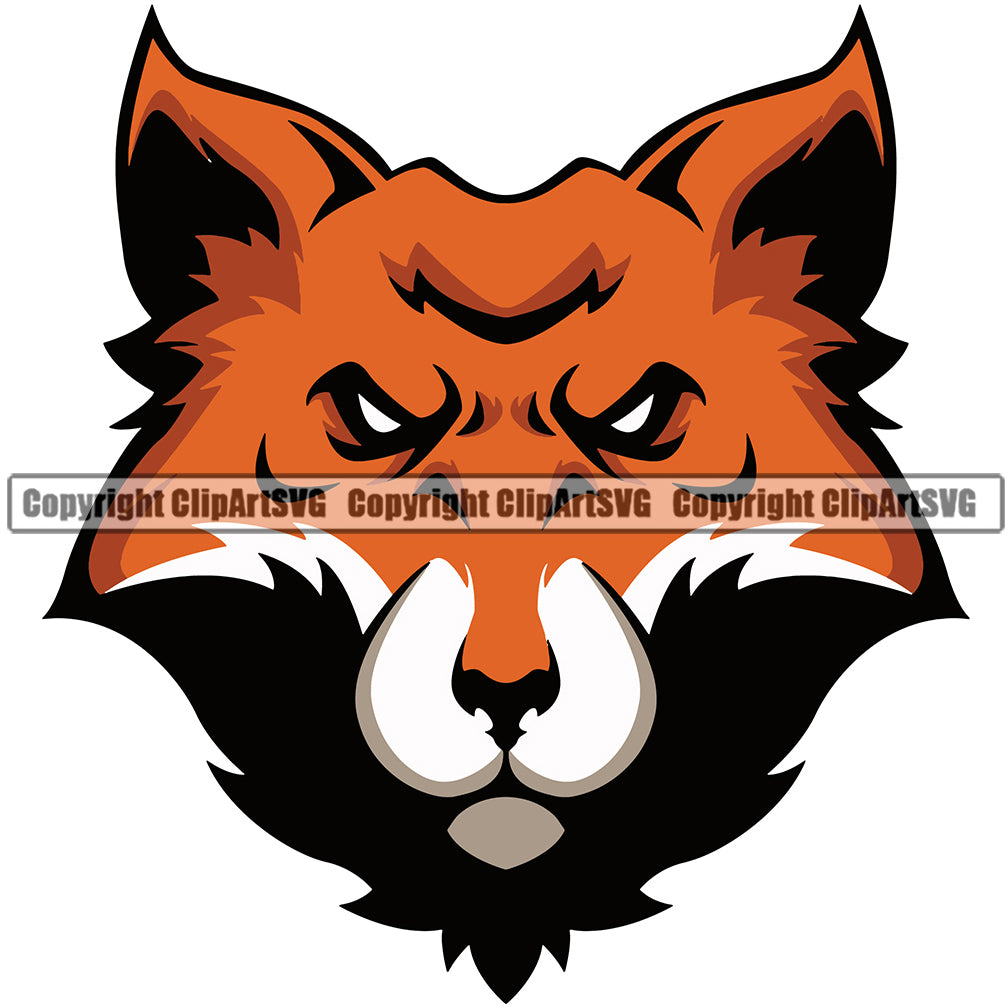 Orange Cute Fox Wild Illustrate Sports Team Design Mascot logo Vector Design Painting ClipArt SVG