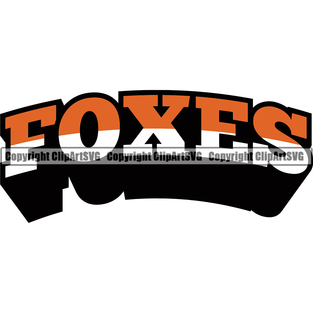 Orange Color Wildlife Foxes Word Vector Sports Team Mascot Logo Design ...