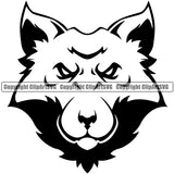 Cute Fox Face Sports Team Mascot Black Illustrate Design Vector logo ClipArt SVG