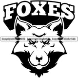 Wildlife Nature Animal Fox Logo Design Head With Text Sports Team Vector Mascot Print ClipArt SVG