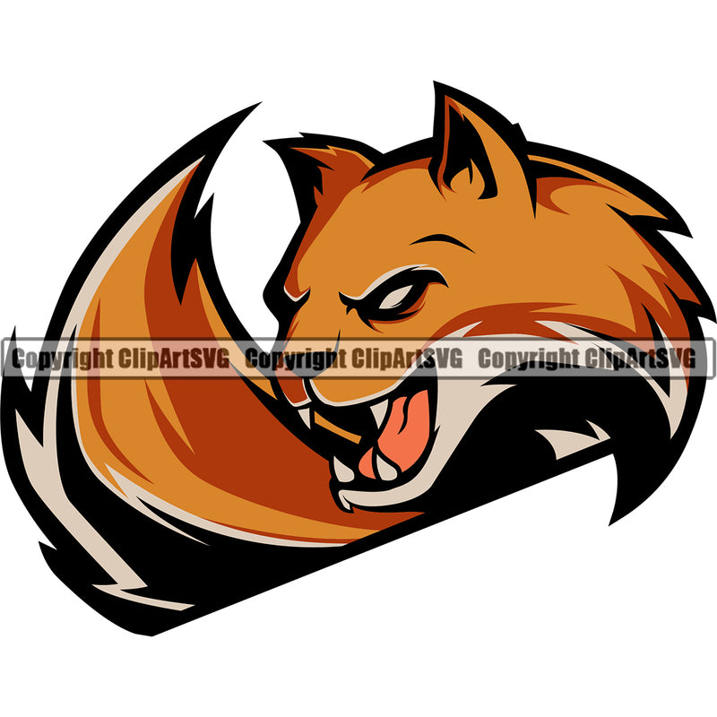 Animal Fox Color Art Icon Sports Team Mascot Game Fantasy eSport Emblem Logo Symbol Clipart SVG