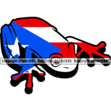 Frog Frogs Puerto Rico Rican Rana Flag San Juan Island Country National Nation Symbol Sign Art Logo Color Symbol Clipart SVG
