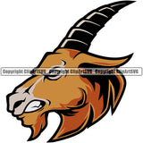 Animal Goat Angry Head Outline Art Sports Team Mascot Game Fantasy eSport Emblem Logo Symbol Clipart SVG