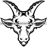 Goat Animal Horn Vector Head Art Sports Team Mascot Game Fantasy eSport Emblem Logo Symbol Clipart SVG