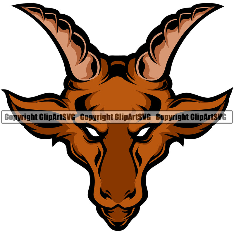 Goat Animal Horn Vector Head Graphic Art Sports Team Mascot Game Fantasy eSport Emblem Logo Symbol Clipart SVG