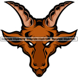 Goat Animal Horn Vector Head Graphic Art Sports Team Mascot Game Fantasy eSport Emblem Logo Symbol Clipart SVG