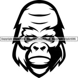 Gorilla Ape Monkey Animal Graphic Art Sports Team Mascot Game Fantasy eSport Emblem Logo Symbol Clipart SVG