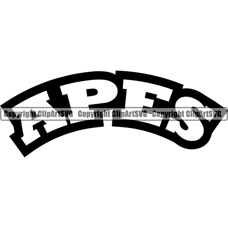 Gorilla Ape Monkey Mascot Apes Text Word Typography Lettering Logo Symbol Clipart SVG