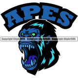 Animal Gorilla Ape Color Combo Art Sports Team Mascot Apes Game Fantasy eSport Emblem Logo Symbol Clipart SVG