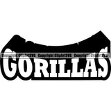 Animal Gorillas Gorilla Wildlife Outdoor Wild Jungle Mascot Text Word Typography Lettering Logo Symbol Clipart SVG