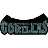 Gorilla Animal  Gorillas Mascot Text Word Typography Lettering Logo Symbol Clipart SVG