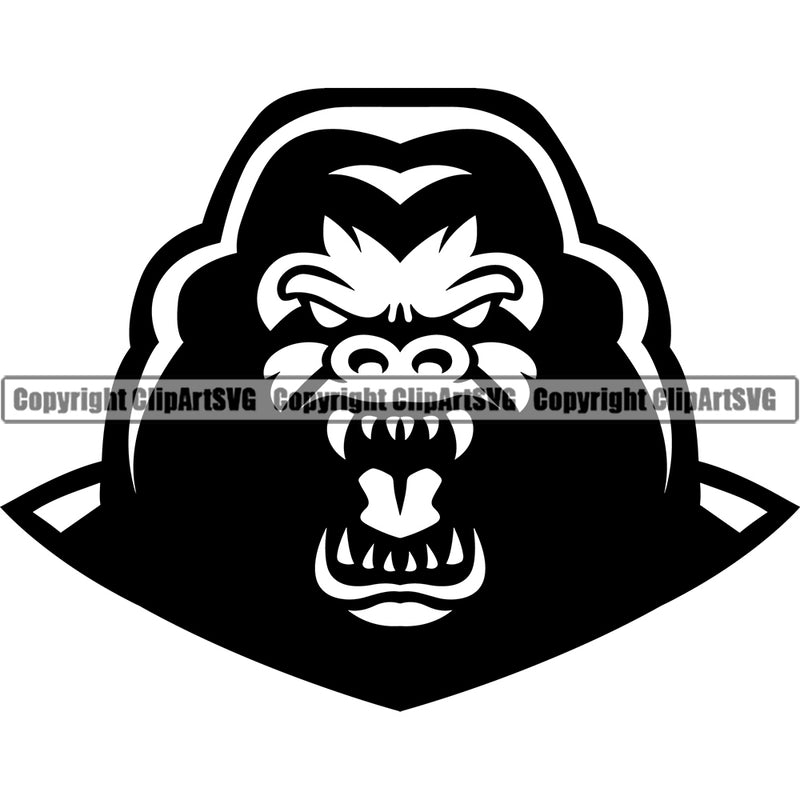 Gorillas Angry Gorilla Jungle Animal Sports Team Mascot Game Fantasy eSport Emblem Logo Symbol Clipart SVG