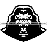 Gorillas Angry Gorilla Jungle Animal Sports Team Mascot Game Fantasy eSport Emblem Logo Symbol Clipart SVG