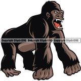 Gorillas  Angry Gorilla Ape Monkey Animal Color Art Sports Team Mascot Game Fantasy eSport Emblem Logo Symbol Clipart SVG