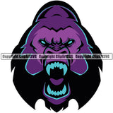 Animal Gorillas  Angry Emoji Cartoon Character Art Scary Gorilla Ape King Sports Team Mascot Game Fantasy eSport Emblem Logo Symbol Clipart SVG