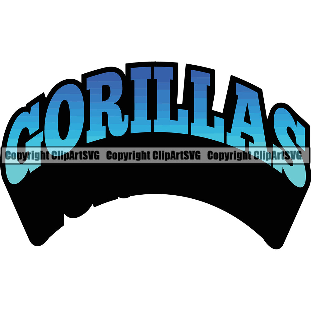 Animal Gorillas Wildlife Jungle Angry Gorilla Cute Animal Illustration Text Word Typography Lettering Logo Symbol Clipart SVG