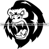 Animal Gorillas Scary Gorilla Head Screaming Illustration Sports  Team Mascot Game Fantasy eSport Emblem Logo Symbol Clipart SVG