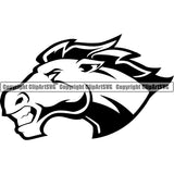 Animal Horse Head Horses Silhouette Mustang Vector Illustration Sports Team Mascot Game Fantasy eSport Emblem Logo Symbol Clipart SVG