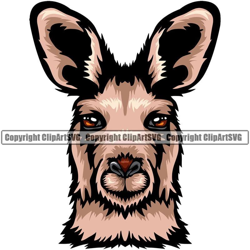 Kangaroo Kangaroos Wildlife Wild Animal Mammal Australia Creature Kick Jumper Nose Zoo Art Logo Color Symbol Clipart SVG