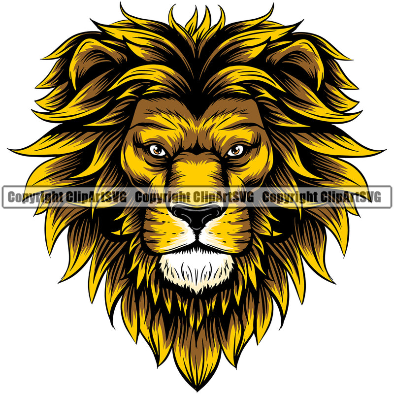Lion Lions Wild Big Cat Wildlife Predator Beast Nature King Of The Jungle Zoo Animal Badge Logo Symbol Tattoo Color Symbol Clipart SVG