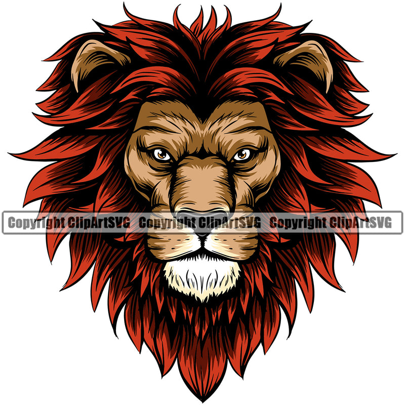 Lion Lions Wild Big Cat Wildlife Predator Beast King Of The Jungle Nature Animal Zoo Badge Logo Symbol Tattoo Color Symbol Clipart SVG