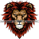 Lion Lions Wild Big Cat Wildlife Predator Beast King Of The Jungle Nature Animal Zoo Badge Logo Symbol Tattoo Color Symbol Clipart SVG
