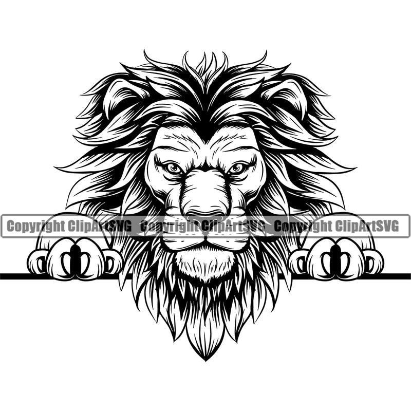 Lion Lions Wild Big Cat Wildlife Predator Beast King Of The Jungle Nature Badge Zoo Animal Logo Symbol Tattoo Color Symbol Clipart SVG