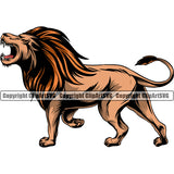 Lion Lions Big Wild Cat Wildlife Predator Beast King Of The Jungle Nature Zoo Animal Badge Logo Symbol Tattoo Color Symbol Clipart SVG