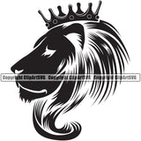 Lion Lions Wild Big Cat Wildlife Predator Beast King Of The Jungle Nature Zoo Animal Badge Logo Symbol Tattoo Black Silhouette Symbol Clipart SVG