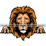 Lion Lions Wild Big Cat Wildlife Predator Beast King Of The Jungle Nature Zoo Peeking Animal Badge Logo Symbol Tattoo Color Symbol Clipart SVG