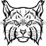 Lynx Lynxs Wild Big Cat Wildlife Predator Beast King Of The Jungle Nature Zoo Animal Badge Logo Symbol Tattoo Black Silhouette Head Symbol Clipart SVG