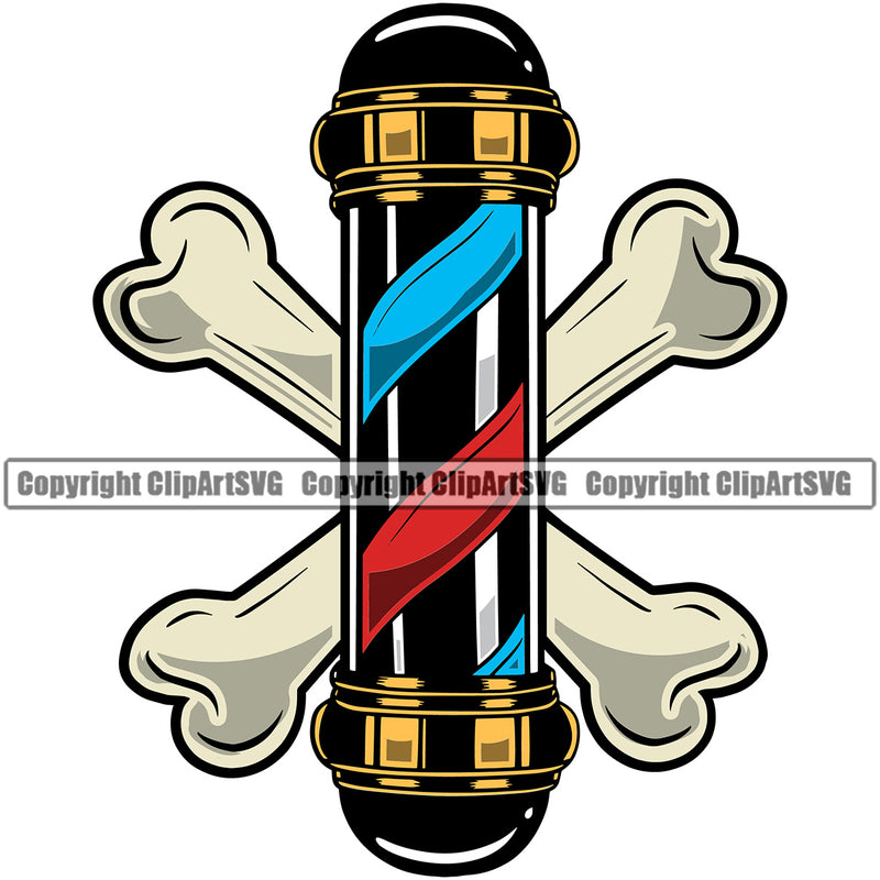 Dog Dogs Cat Cats Pet Grooming  Pole Sign Barber Shop Groomer Groomer Salon Dog Bone Hair Cut Paw Print Puppy Cat Kitty Canine Wash Light Blue Red Symbol Clipart SVG