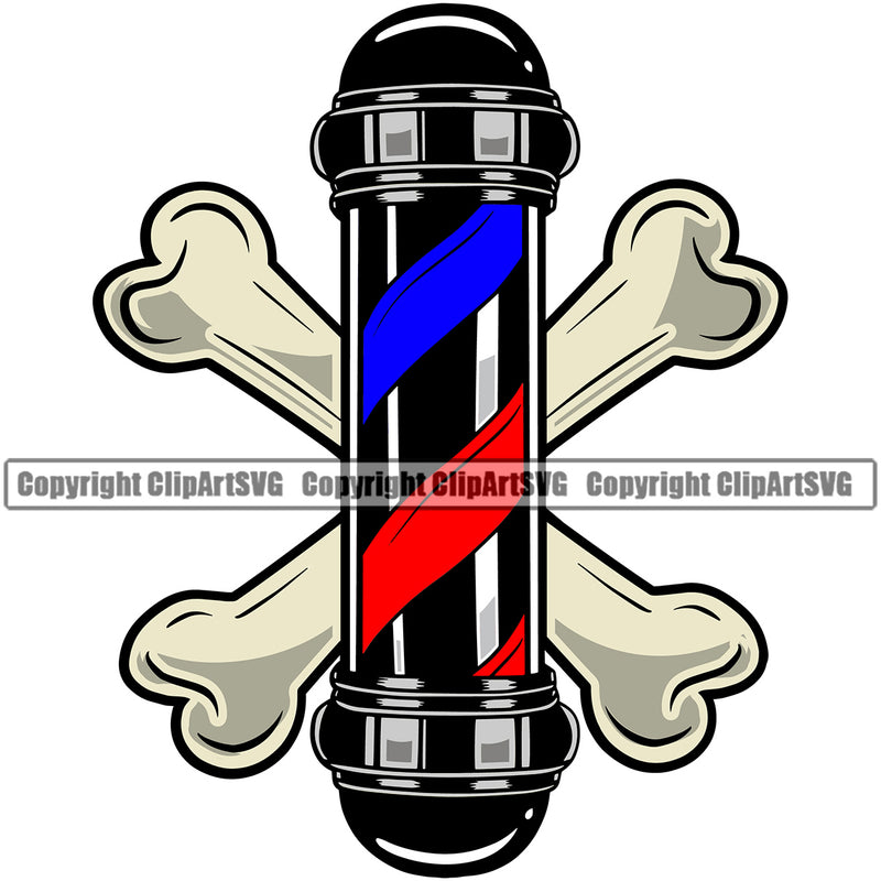 Dog Dogs Cat Cats Pet Grooming  Pole Sign Barber Shop Groomer Groomer Salon Dog Bone Hair Cut Paw Print Puppy Cat Kitty Canine Wash Blue Red Symbol Clipart SVG