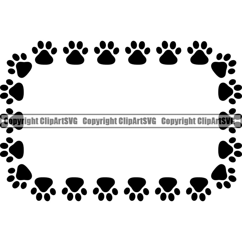 Dog Dogs Cat Cats Pet Square Frame Border Love Paw Print Puppy Pup Sitter Sitting Walker Walking Art Artwork Design Logo Black Silhouette Symbol Clipart SVG