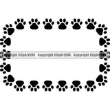 Dog Dogs Cat Cats Pet Square Frame Border Love Paw Print Puppy Pup Sitter Sitting Walker Walking Art Artwork Design Logo Black Silhouette Symbol Clipart SVG