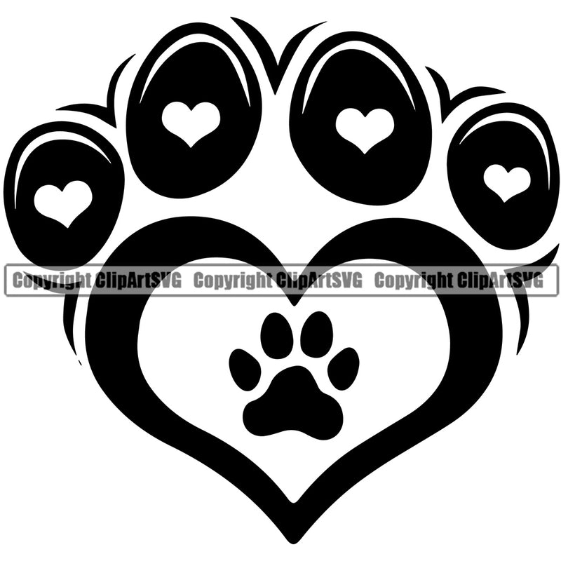 Dog Dogs Cat Cats Dog Cat Pet Heart Love Paw Print Puppy Pup Sitter Sitting Walking Walker Art Artwork Design Logo Black Silhouette Symbol Clipart SVG