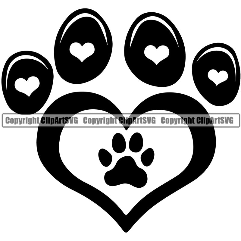 Dog Dogs Cat Cats Dog Cat Pet Heart Love Paw Print Puppy Pup Sitter Sitting Walker Walking Art Artwork Design Logo Black Silhouette Symbol Clipart SVG
