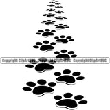 Dog Dogs Cat Cats Paw Print Walk Walking Line Pet Puppy Pup Sitter Sitting Walker Walking Art Artwork Design Element Black Silhouette Symbol Clipart SVG