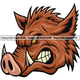 Pig Pigs Boar Wild Hog Mascot Mascots School Team Head Face Sport eSport Fantasy Game Emblem Sign Animal Badge Logo Symbol Tattoo Color Head Symbol Clipart SVG