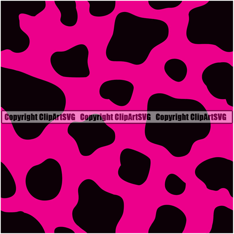 Cow Cows Seamless Pattern Safari Jungle Pink Fur Texture Designer Animal Print Luxury Logo Symbol Clipart SVG