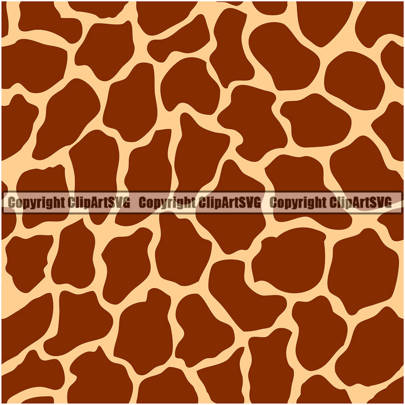 Giraffe Giraffes Seamless Pattern Safari Jungle Brown Fur Texture Designer Animal Print Luxury Logo Symbol Clipart SVG