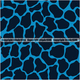 Giraffe Giraffes Seamless Pattern Safari Jungle Blue Fur Texture Designer Animal Print Luxury Logo Symbol Clipart SVG