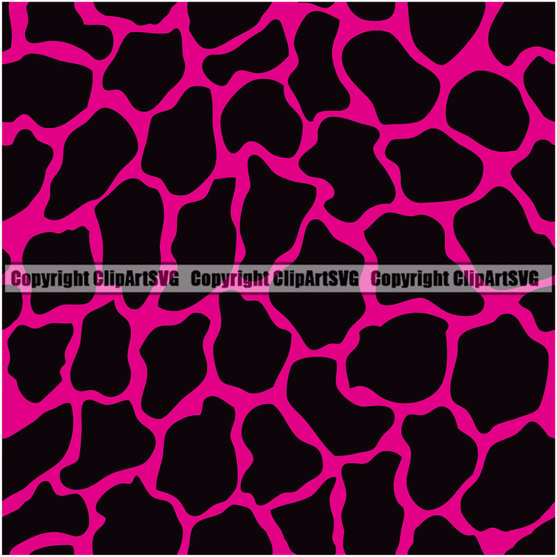 Giraffe Giraffes Seamless Pattern Safari Jungle Pink Fur Texture Designer Animal Print Luxury Logo Symbol Clipart SVG