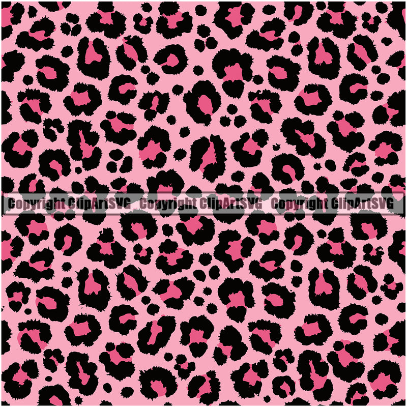 Leopard Leopards Seamless Pattern Safari Jungle Pink Light Pink Fur Texture Animal Print Designer Luxury Logo Symbol Clipart SVG