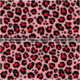 Leopard Leopards Seamless Pattern Safari Jungle Red Pink Fur Texture Designer Luxury Animal Print Logo Symbol Clipart SVG