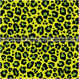 Leopard Leopards Seamless Pattern Safari Jungle Yellow Green Fur Texture Designer Animal Print Luxury Logo Symbol Clipart SVG