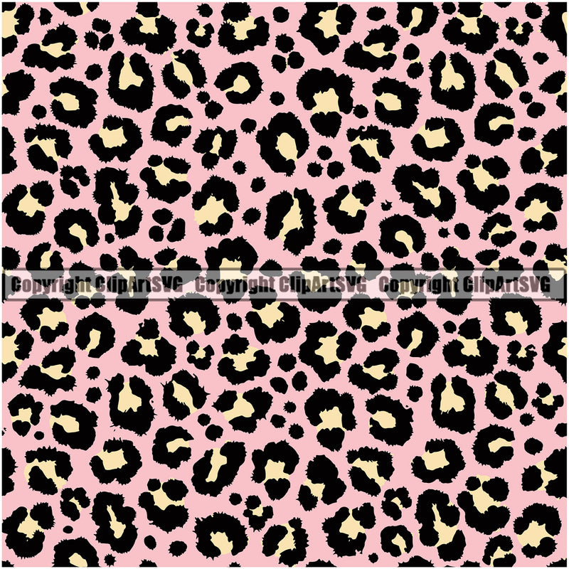 Leopard Leopards Seamless Pattern Safari Jungle Peach Fur Texture Designer Animal Print Luxury Logo Symbol Clipart SVG