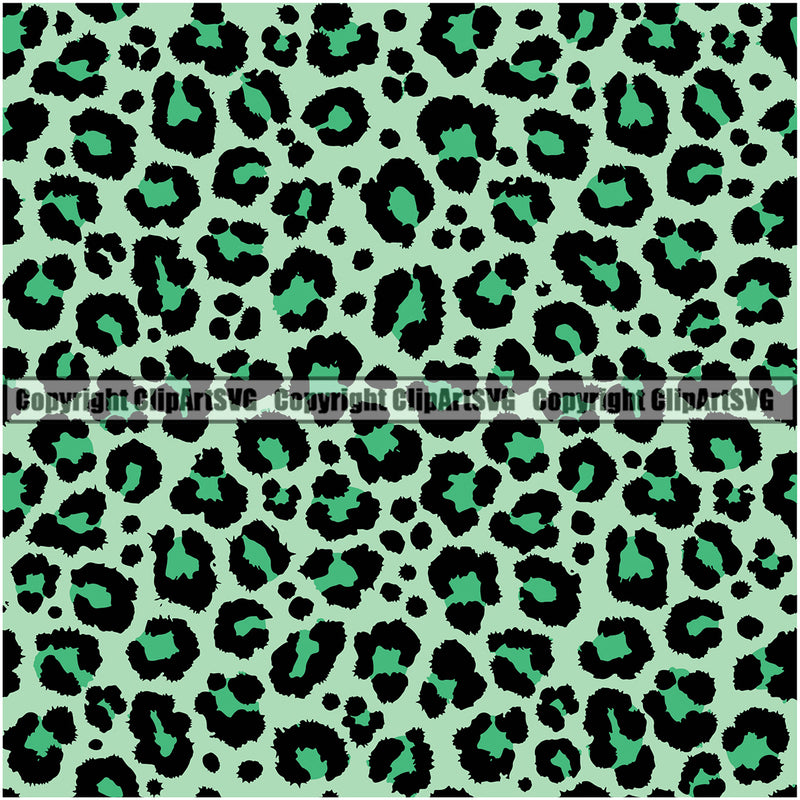 Leopard Leopards Seamless Pattern Safari Jungle Green Fur Texture Designer Animal Print Luxury Logo Symbol Clipart SVG