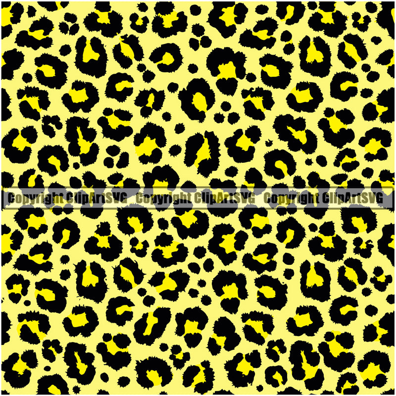 Leopard Leopards Seamless Pattern Safari Jungle Yellow Fur Texture Designer Animal Print Luxury Logo Symbol Clipart SVG